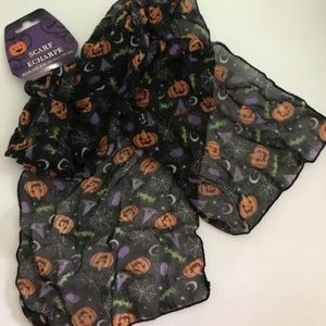 BLACK/Multi HALLOWEEN PRINT SCARF - NWT